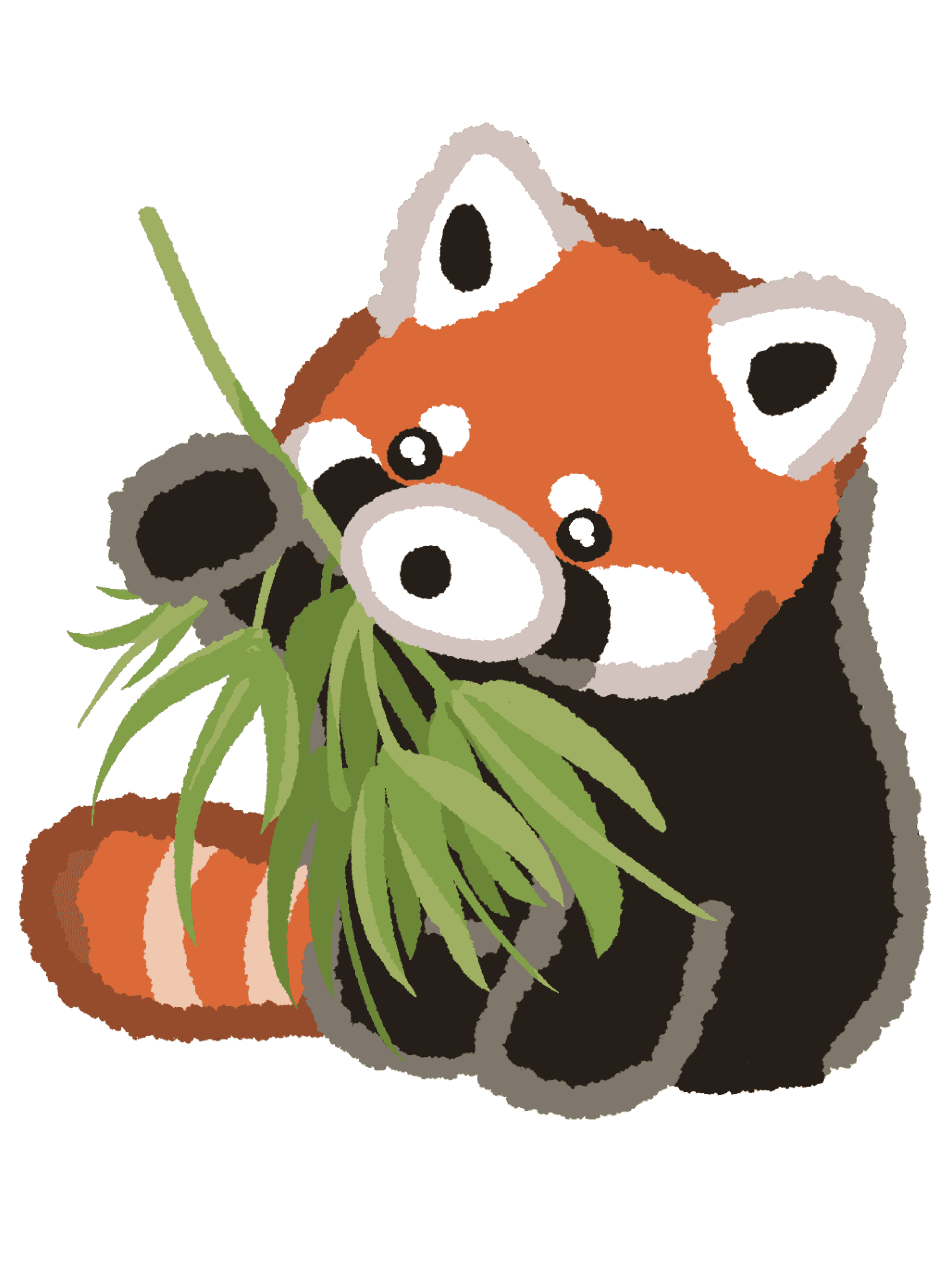 ぽん太笹食べイラスト